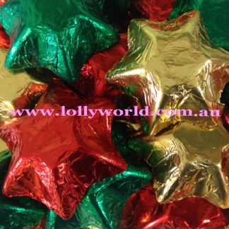 Chocolate Stars Red, Green and Gold 200g
